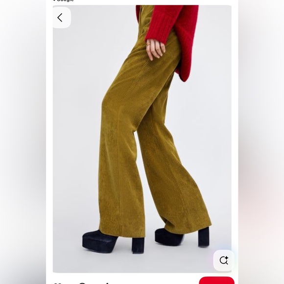 Zara Pants - Zara Mustard Corduroy High Waisted Flared Pants- S